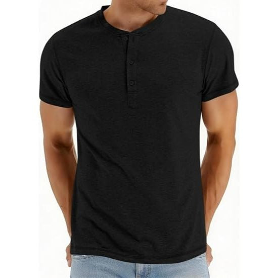 Men’s Slim Fit 3-Button Short Sleeve Henley Shirt