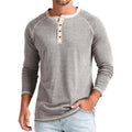 Men’s 4-Button Long Sleeve Raglan Henley Shirt