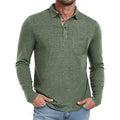 Men’s Contrast Collar Long Sleeve Polo Shirt