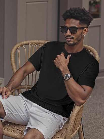 Men’s Slim Fit 3-Button Short Sleeve Henley Shirt