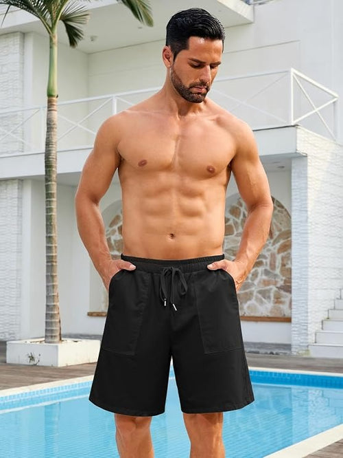 Men’s 7-Inch Inseam 100% Cotton Chino Casual Shorts